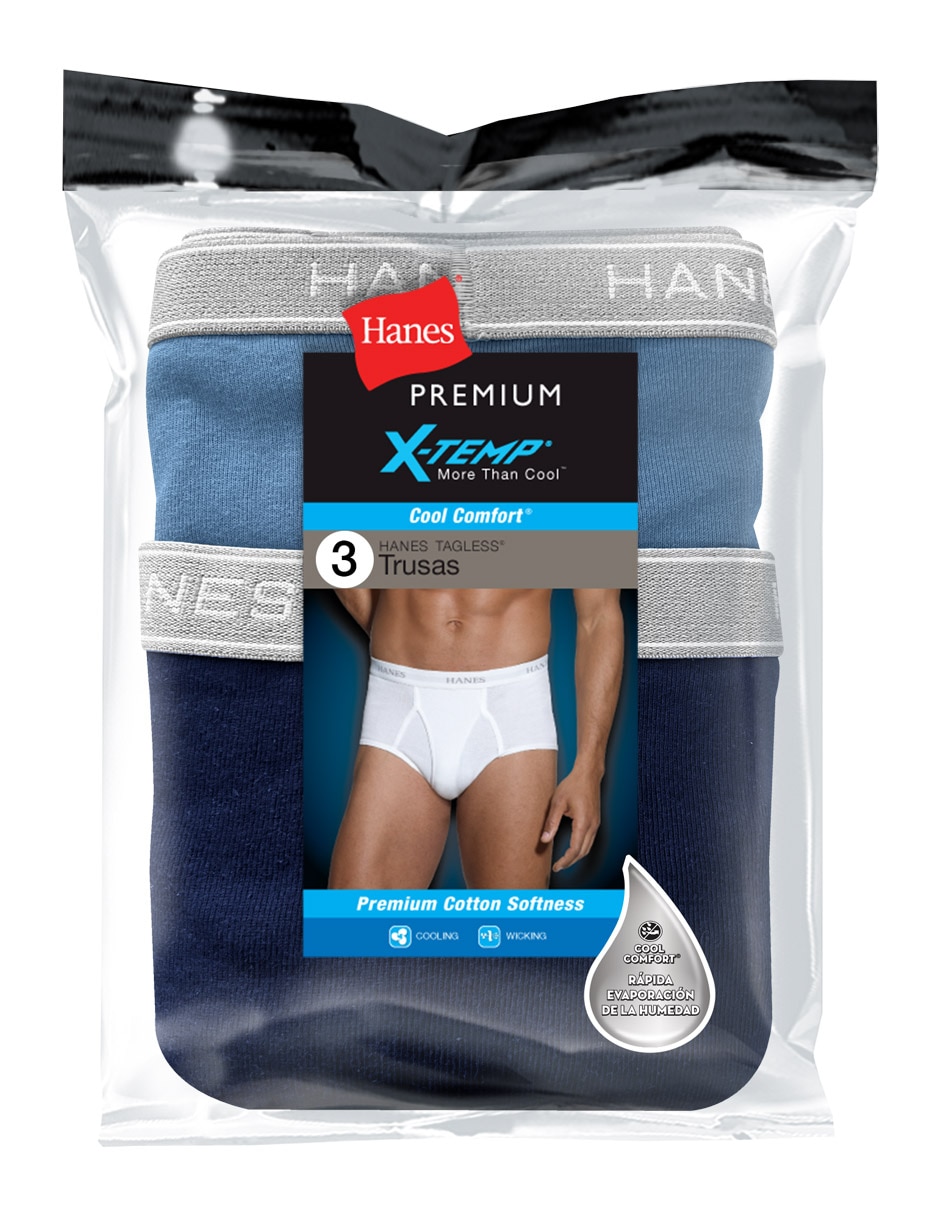 Set trusa hanes de algodón para hombre 3 piezas