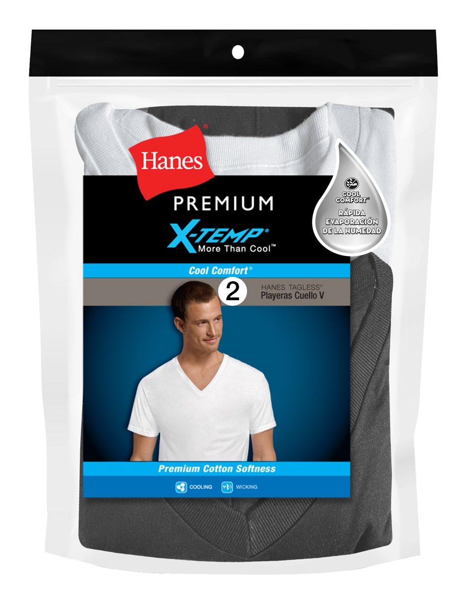 Set playera Hanes cuello V para hombre