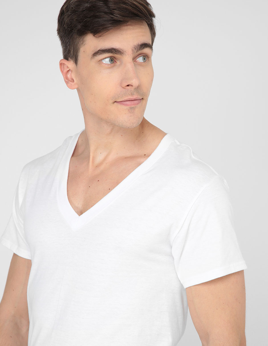 Playera cuello V para hombre 4