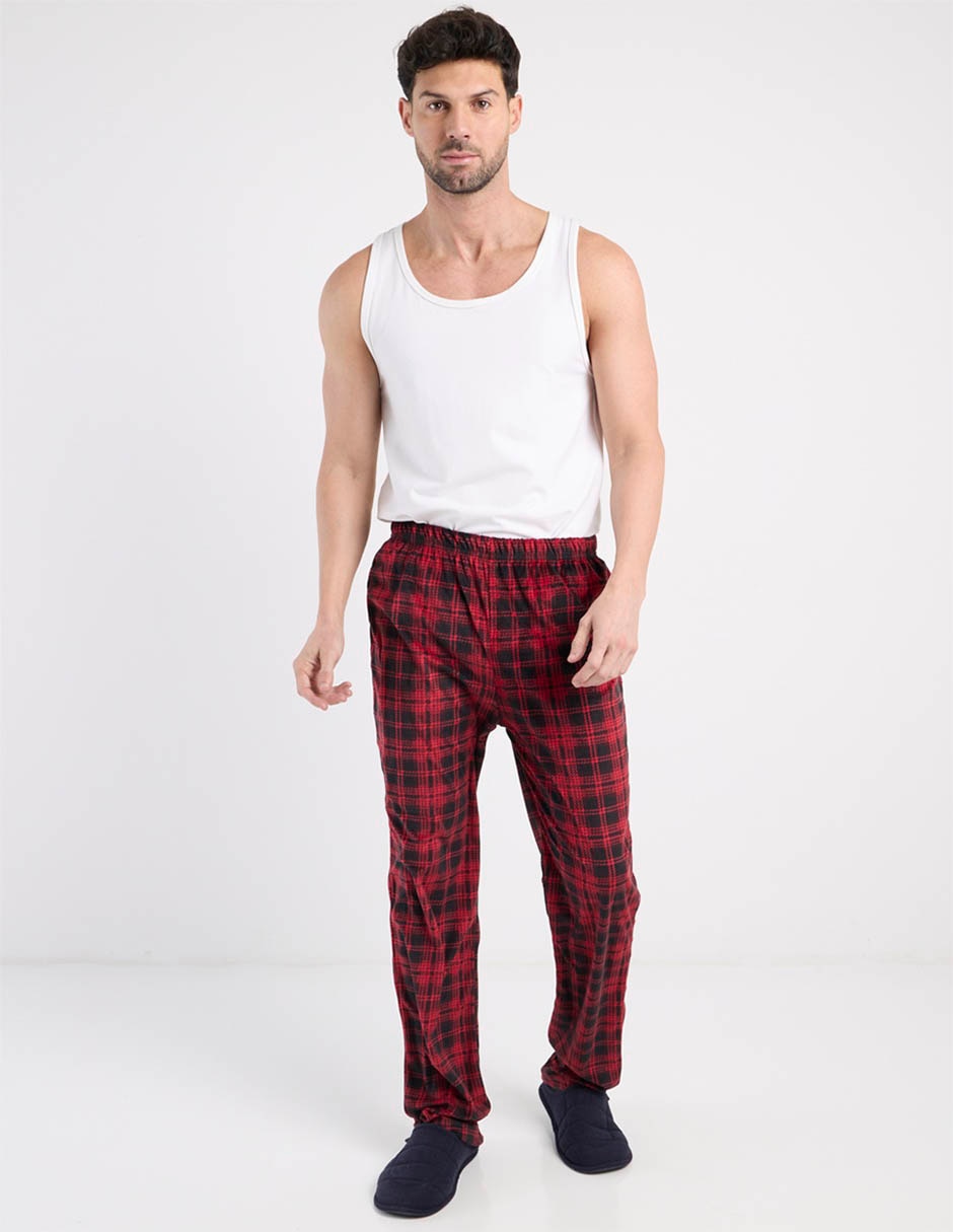 Pantalón pijama estampado escocés para hombre 3