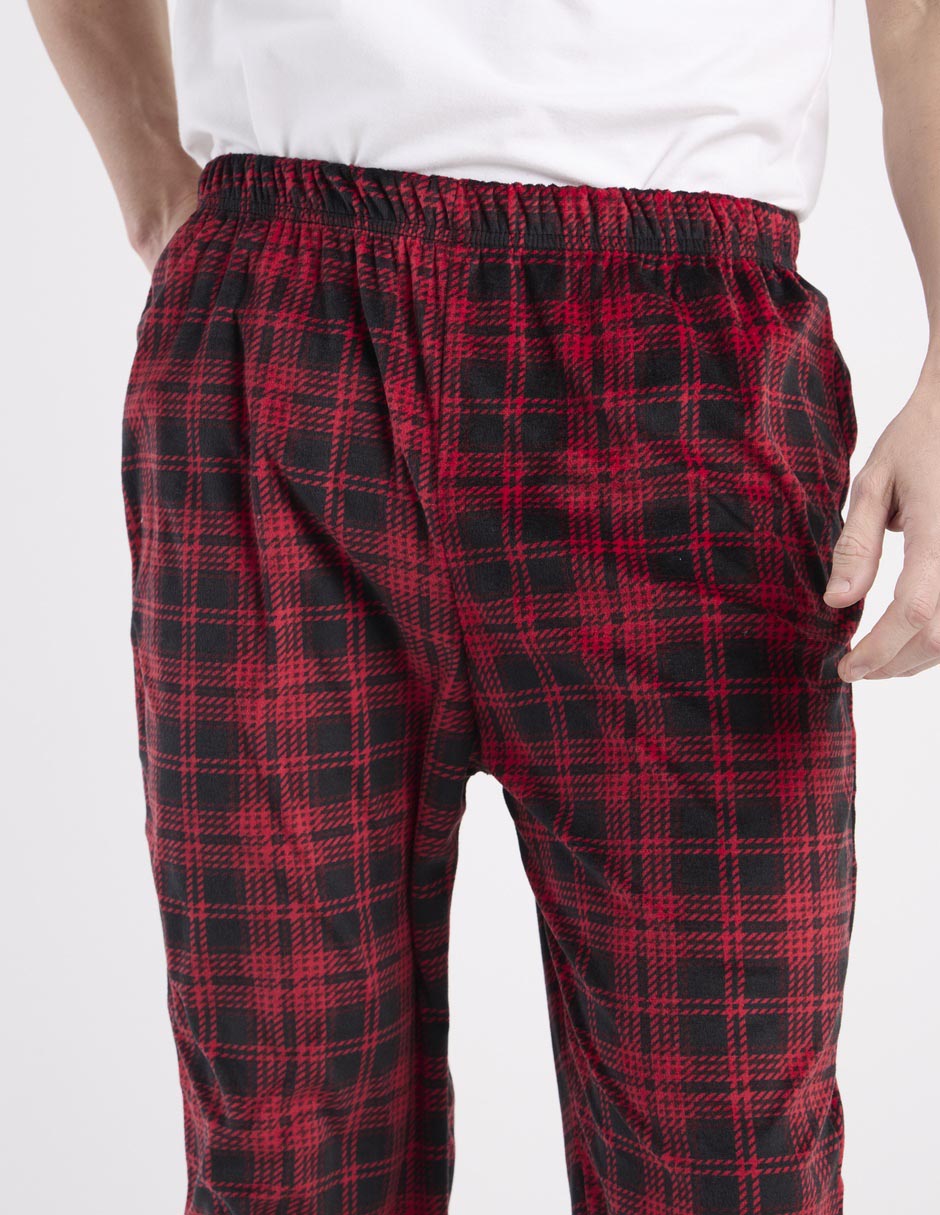 Pantalón pijama estampado escocés para hombre 2