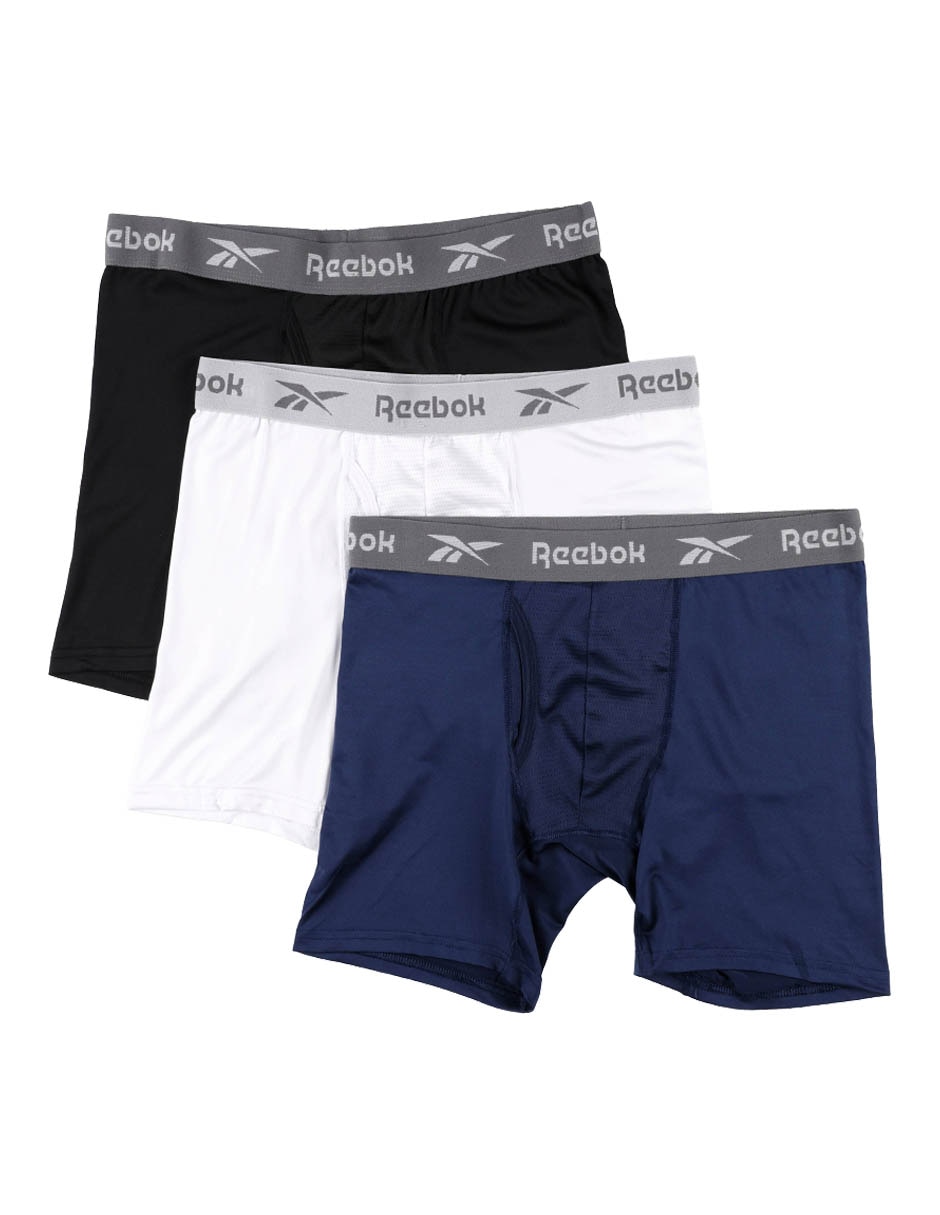 Set bóxer brief reebok para hombre 3 piezas