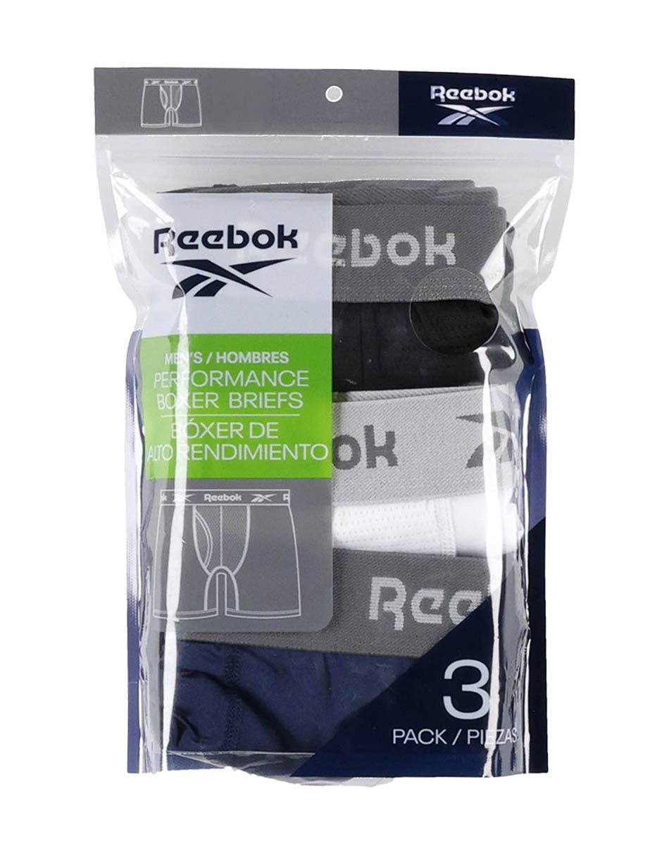 Set bóxer brief reebok para hombre 3 piezas