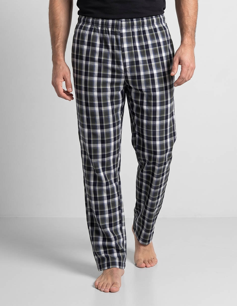 Pantalón pijama weekend estampado a cuadros de algodón para hombre